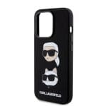 Karl Lagerfeld Liquid Silicone Karl and Choupette Heads Black Kryt iPhone 15 Pro