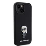 Karl Lagerfeld Liquid Silicone Metal Ikonik Black Kryt iPhone 15