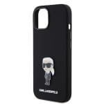 Karl Lagerfeld Liquid Silicone Metal Ikonik Black Kryt iPhone 15