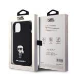 Karl Lagerfeld Liquid Silicone Metal Ikonik Black Kryt iPhone 15