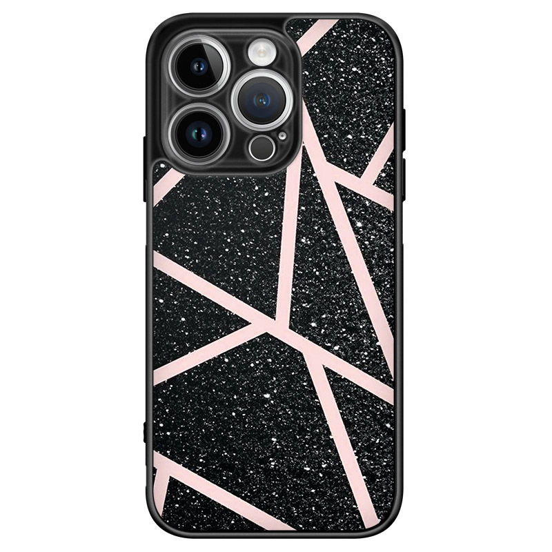 Black Glitter Pink Kryt iPhone 13 Pro
