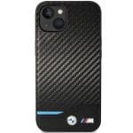 BMW BMHCP13M22NBCK Black Leather Carbon Kryt iPhone 13