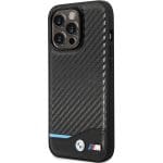 BMW BMHCP13X22NBCK Black Hardcase Leather Carbon Kryt iPhone 13 Pro Max
