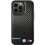 BMW BMHCP13X22NBCK Black Hardcase Leather Carbon Kryt iPhone 13 Pro Max