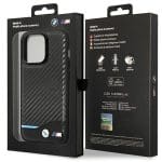 BMW BMHCP13X22NBCK Black Hardcase Leather Carbon Kryt iPhone 13 Pro Max