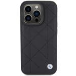 BMW BMHCP15L22RQDK Black Leather Quilted Kryt iPhone 15 Pro