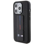 BMW BMHCP15LGSPPRK Black Hardcase Grip Stand Smooth & Perforated Kryt iPhone 15 Pro