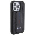 BMW BMHCP15LGSPPRK Black Hardcase Grip Stand Smooth & Perforated Kryt iPhone 15 Pro