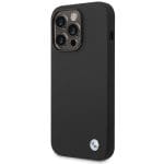 BMW BMHCP15LSILBK Black Silicone Metal Logo Kryt iPhone 15 Pro