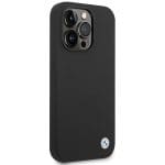BMW BMHCP15LSILBK Black Silicone Metal Logo Kryt iPhone 15 Pro