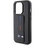 BMW BMHCP15XGSPCCK Black Hardcase Grip Stand Smooth & Carbon Kryt iPhone 15 Pro Max