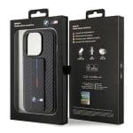 BMW BMHCP15XGSPCCK Black Hardcase Grip Stand Smooth & Carbon Kryt iPhone 15 Pro Max