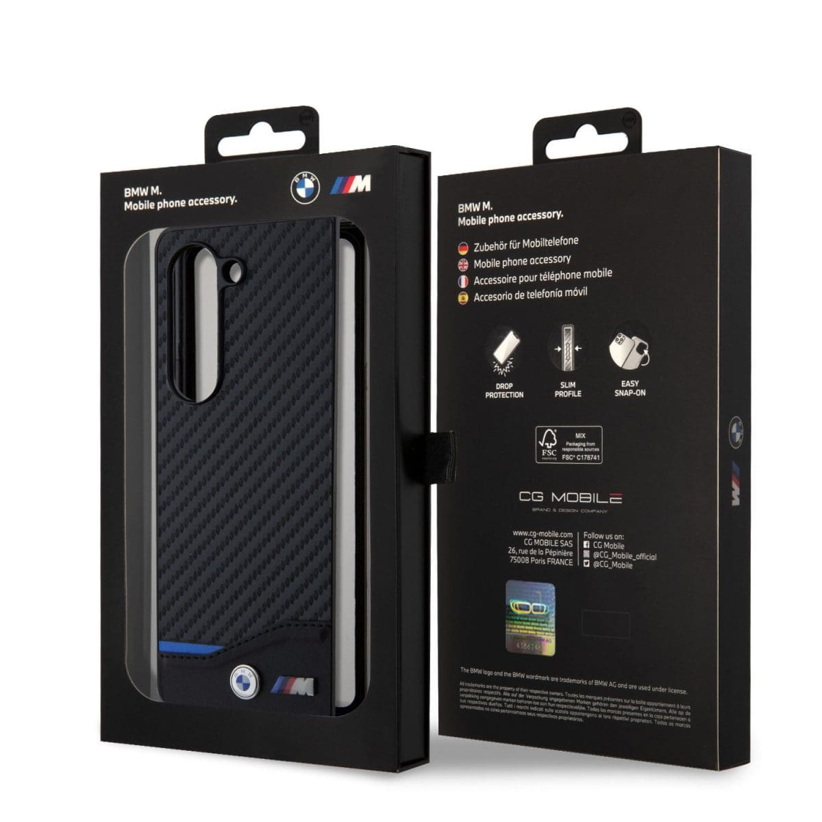 BMW M PU Carbon Blue Line Black Kryt Samsung Galaxy Z Fold 5