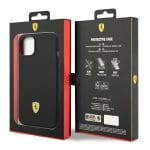 Ferrari FEHCP14MSIBBK Black Hardcase Silicone Metal Logo Kryt iPhone 15 Plus/14 Plus