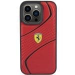 Ferrari FEHCP15LPTWR Red Hardcase Twist Metal Logo Kryt iPhone 15 Pro
