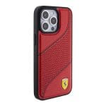 Ferrari FEHCP15LPWAR Red Hardcase Perforated Waves Metal Logo Kryt iPhone 15 Pro