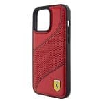 Ferrari FEHCP15LPWAR Red Hardcase Perforated Waves Metal Logo Kryt iPhone 15 Pro