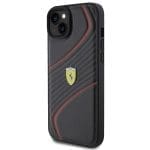 Ferrari FEHCP15MPTWK Black Hardcase Twist Metal Logo Kryt iPhone 15 Plus/14 Plus