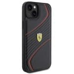 Ferrari FEHCP15MPTWK Black Hardcase Twist Metal Logo Kryt iPhone 15 Plus/14 Plus