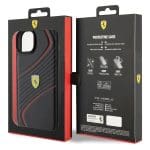 Ferrari FEHCP15MPTWK Black Hardcase Twist Metal Logo Kryt iPhone 15 Plus/14 Plus