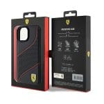 Ferrari FEHCP15SPWAK Black Hardcase Perforated Waves Metal Logo Kryt iPhone 15