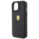 Ferrari FEHCP15SRDUK Black Hardcase Quilted Metal Logo Kryt iPhone 15