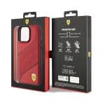 Ferrari FEHCP15XPWAR Red Hardcase Perforated Waves Metal Logo Kryt iPhone 15 Pro Max