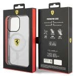 Ferrari FEHMP14LURKT Transparent Hardcase Outline Magsafe Kryt iPhone 14 Pro