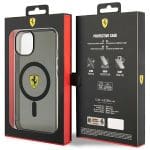 Ferrari FEHMP14MURKK Black Hardcase Translucent Magsafe Kryt iPhone 15 Plus/14 Plus