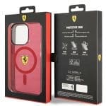 Ferrari FEHMP14XURKR Red Hardcase Translucent Magsafe Kryt iPhone 14 Pro Max
