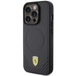 Ferrari FEHMP15LPTEK Black Hardcase Carbon Metal Logo Magsafe Kryt iPhone 15 Pro