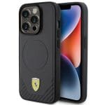 Ferrari FEHMP15LPTEK Black Hardcase Carbon Metal Logo Magsafe Kryt iPhone 15 Pro