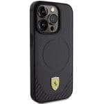 Ferrari FEHMP15LPTEK Black Hardcase Carbon Metal Logo Magsafe Kryt iPhone 15 Pro