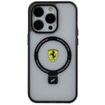 Ferrari FEHMP15LUSCAH Transparent Hardcase Ring Stand 2023 Collection Magsafe Kryt iPhone 15 Pro