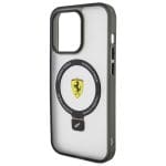 Ferrari FEHMP15LUSCAH Transparent Hardcase Ring Stand 2023 Collection Magsafe Kryt iPhone 15 Pro