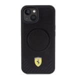 Ferrari FEHMP15SPTEK Black Hardcase Carbon Metal Logo Magsafe Kryt iPhone 15