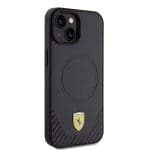 Ferrari FEHMP15SPTEK Black Hardcase Carbon Metal Logo Magsafe Kryt iPhone 15