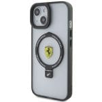Ferrari FEHMP15SUSCAH Transparent Hardcase Ring Stand 2023 Collection Magsafe Kryt iPhone 15