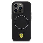 Ferrari FEHMP15XSBAK Black Hardcase Printed Ring Magsafe Kryt iPhone 15 Pro Max