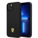 Ferrari FEHMSIP14MBK Black Hardcase Silicone Metal Logo Magsafe Kryt iPhone 15 Plus/14 Plus