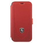 Ferrari FEOGOFLBKP12SRE Red Book Off Track Perforated Kryt iPhone 12 Mini