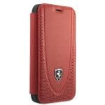 Ferrari FEOGOFLBKP12SRE Red Book Off Track Perforated Kryt iPhone 12 Mini