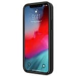 Ferrari FEOMSHCP12LBK Black Hardcase Off Track Leather Nylon Stripe Kryt iPhone 12 Pro Max