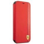 Ferrari FESAXFLBKP13SRE Red Book On Track Carbon Stripe Kryt iPhone 13 Mini