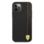 Ferrari FESAXHCP12LBK Black Hardcase On Track Carbon Stripe Kryt iPhone 12 Pro Max