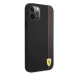 Ferrari FESAXHCP12LBK Black Hardcase On Track Carbon Stripe Kryt iPhone 12 Pro Max