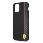 Ferrari FESAXHCP12LBK Black Hardcase On Track Carbon Stripe Kryt iPhone 12 Pro Max