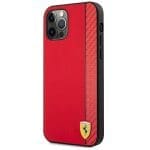 Ferrari FESAXHCP12LRE Red Hardcase On Track Carbon Stripe Kryt iPhone 12 Pro Max