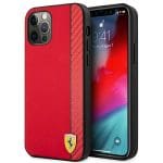 Ferrari FESAXHCP12LRE Red Hardcase On Track Carbon Stripe Kryt iPhone 12 Pro Max