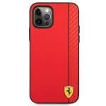 Ferrari FESAXHCP12LRE Red Hardcase On Track Carbon Stripe Kryt iPhone 12 Pro Max